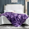 image:imageCozy Bliss Faux Fur Throw Blanket for Couch Fuzzy Soft Plush Thick Bubble Blanket for Sofa Bedroom Living Room 50  60 Inches BeigeTiedye Purple