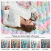 image:imageCozy Bliss Faux Fur Throw Blanket for Couch Fuzzy Soft Plush Thick Bubble Blanket for Sofa Bedroom Living Room 50  60 Inches BeigeTiedye Rainbow