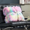 image:imageCozy Bliss Faux Fur Throw Blanket for Couch Fuzzy Soft Plush Thick Bubble Blanket for Sofa Bedroom Living Room 50  60 Inches BeigeTiedye Rainbow