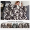 image:imageCozy Bliss Faux Fur Throw Blanket for Couch Fuzzy Soft Plush Thick Bubble Blanket for Sofa Bedroom Living Room 50  60 Inches BeigeTiedye Taupe