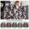 image:imageCozy Bliss Faux Fur Throw Blanket for Couch Fuzzy Soft Plush Thick Bubble Blanket for Sofa Bedroom Living Room 50  60 Inches BeigeTiedye Taupe