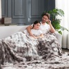 image:imageCozy Bliss Faux Fur Throw Blanket for Couch Fuzzy Soft Plush Thick Bubble Blanket for Sofa Bedroom Living Room 50  60 Inches BeigeTiedye Taupe