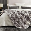 image:imageCozy Bliss Faux Fur Throw Blanket for Couch Fuzzy Soft Plush Thick Bubble Blanket for Sofa Bedroom Living Room 50  60 Inches BeigeTiedye Taupe
