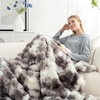 image:imageCozy Bliss Faux Fur Throw Blanket for Couch Fuzzy Soft Plush Thick Bubble Blanket for Sofa Bedroom Living Room 50  60 Inches BeigeTiedye Taupe