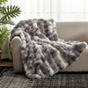 image:imageCozy Bliss Faux Fur Throw Blanket for Couch Fuzzy Soft Plush Thick Bubble Blanket for Sofa Bedroom Living Room 50  60 Inches BeigeTiedye Taupe