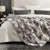 image:imageCozy Bliss Faux Fur Throw Blanket for Couch Fuzzy Soft Plush Thick Bubble Blanket for Sofa Bedroom Living Room 50  60 Inches BeigeTiedye Taupe