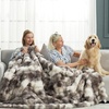 image:imageCozy Bliss Faux Fur Throw Blanket for Couch Fuzzy Soft Plush Thick Bubble Blanket for Sofa Bedroom Living Room 50  60 Inches BeigeTiedye Taupe