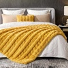 image:imageCozy Bliss Faux Fur Throw Blanket for Couch Fuzzy Soft Plush Thick Bubble Blanket for Sofa Bedroom Living Room 50  60 Inches BeigeYellow