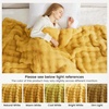image:imageCozy Bliss Faux Fur Throw Blanket for Couch Fuzzy Soft Plush Thick Bubble Blanket for Sofa Bedroom Living Room 50  60 Inches BeigeYellow