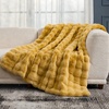 image:imageCozy Bliss Faux Fur Throw Blanket for Couch Fuzzy Soft Plush Thick Bubble Blanket for Sofa Bedroom Living Room 50  60 Inches BeigeYellow