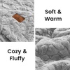 image:imageCozy Bliss Faux Fur Throw Blanket for Couch Fuzzy Soft Plush Thick Warm Fluffy Reversible Wave Textured Blanket for Sofa Bedroom Living Room 55  70 Inches Cream WhiteGrey