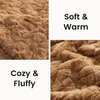 image:imageCozy Bliss Faux Fur Throw Blanket for Couch Fuzzy Soft Plush Thick Warm Fluffy Reversible Wave Textured Blanket for Sofa Bedroom Living Room 55  70 Inches Cream WhiteBrown