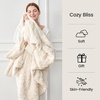image:imageCozy Bliss Faux Fur Throw Blanket for Couch Fuzzy Soft Plush Thick Warm Fluffy Reversible Wave Textured Blanket for Sofa Bedroom Living Room 55  70 Inches Cream WhiteCream White