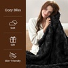 image:imageCozy Bliss Faux Fur Throw Blanket for Couch Fuzzy Soft Plush Thick Warm Fluffy Reversible Wave Textured Blanket for Sofa Bedroom Living Room 55  70 Inches Cream WhiteBlack