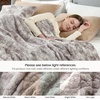 image:imageCozy Bliss Faux Fur Throw Blanket for Couch Fuzzy Soft Plush Thick Warm Fluffy Reversible Wave Textured Blanket for Sofa Bedroom Living Room 55  70 Inches Cream WhiteTiedye Grey