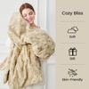 image:imageCozy Bliss Faux Fur Throw Blanket for Couch Fuzzy Soft Plush Thick Warm Fluffy Reversible Wave Textured Blanket for Sofa Bedroom Living Room 55  70 Inches Cream WhiteKhaki