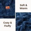 image:imageCozy Bliss Faux Fur Throw Blanket for Couch Fuzzy Soft Plush Thick Warm Fluffy Reversible Wave Textured Blanket for Sofa Bedroom Living Room 55  70 Inches Cream WhiteNavy Blue