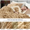 image:imageCozy Bliss Faux Fur Throw Blanket for Couch Fuzzy Soft Plush Thick Warm Fluffy Reversible Wave Textured Blanket for Sofa Bedroom Living Room 55  70 Inches Cream WhiteTiedye Khaki