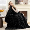 image:imageCozy Bliss Faux Fur Throw Blanket for Couch Fuzzy Soft Plush Thick Warm Fluffy Reversible Wave Textured Blanket for Sofa Bedroom Living Room 55  70 Inches Cream WhiteBlack