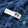 image:imageCozy Bliss Faux Fur Throw Blanket for Couch Fuzzy Soft Plush Thick Warm Fluffy Reversible Wave Textured Blanket for Sofa Bedroom Living Room 55  70 Inches Cream WhiteNavy Blue