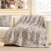 image:imageCozy Bliss Faux Fur Throw Blanket for Couch Fuzzy Soft Plush Thick Warm Fluffy Reversible Wave Textured Blanket for Sofa Bedroom Living Room 55  70 Inches Cream WhiteTiedye Grey