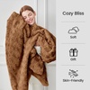 image:imageCozy Bliss Faux Fur Throw Blanket for Couch Fuzzy Soft Plush Thick Warm Fluffy Reversible Wave Textured Blanket for Sofa Bedroom Living Room 55  70 Inches Cream WhiteBrown