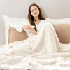 image:imageCozy Bliss Faux Fur Throw Blanket for Couch Fuzzy Soft Plush Thick Warm Fluffy Reversible Wave Textured Blanket for Sofa Bedroom Living Room 55  70 Inches Cream WhiteCream White