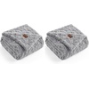 image:imageCozy Bliss Faux Fur Throw Blanket for Couch Fuzzy Soft Plush Thick Warm Fluffy Reversible Wave Textured Blanket for Sofa Bedroom Living Room 55  70 Inches Cream WhiteGrey
