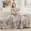 image:imageCozy Bliss Faux Fur Throw Blanket for Couch Fuzzy Soft Plush Thick Warm Fluffy Reversible Wave Textured Blanket for Sofa Bedroom Living Room 55  70 Inches Cream WhiteTiedye Grey