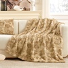 image:imageCozy Bliss Faux Fur Throw Blanket for Couch Fuzzy Soft Plush Thick Warm Fluffy Reversible Wave Textured Blanket for Sofa Bedroom Living Room 55  70 Inches Cream WhiteTiedye Khaki