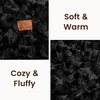 image:imageCozy Bliss Faux Fur Throw Blanket for Couch Fuzzy Soft Plush Thick Warm Fluffy Reversible Wave Textured Blanket for Sofa Bedroom Living Room 55  70 Inches Cream WhiteBlack