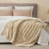 image:imageCozy Bliss Fluffy Faux Fur Throw Blanket for CouchWarm Cozy Soft Cream White Throw Blankets for Sofa Bed Living Room50x60 InchesBeige