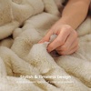 image:imageCozy Bliss Fluffy Faux Fur Throw Blanket for CouchWarm Cozy Soft Cream White Throw Blankets for Sofa Bed Living Room50x60 InchesBeige