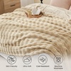 image:imageCozy Bliss Fluffy Faux Fur Throw Blanket for CouchWarm Cozy Soft Cream White Throw Blankets for Sofa Bed Living Room50x60 InchesBeige
