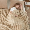 image:imageCozy Bliss Fluffy Faux Fur Throw Blanket for CouchWarm Cozy Soft Cream White Throw Blankets for Sofa Bed Living Room50x60 InchesBeige