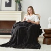 image:imageCozy Bliss Fluffy Faux Fur Throw Blanket for CouchWarm Cozy Soft Cream White Throw Blankets for Sofa Bed Living Room50x60 InchesBlack