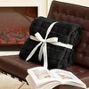 image:imageCozy Bliss Fluffy Faux Fur Throw Blanket for CouchWarm Cozy Soft Cream White Throw Blankets for Sofa Bed Living Room50x60 InchesBlack