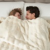 image:imageCozy Bliss Fluffy Faux Fur Throw Blanket for CouchWarm Cozy Soft Cream White Throw Blankets for Sofa Bed Living Room50x60 InchesCream White