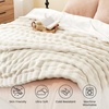 image:imageCozy Bliss Fluffy Faux Fur Throw Blanket for CouchWarm Cozy Soft Cream White Throw Blankets for Sofa Bed Living Room50x60 InchesCream White