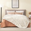 image:imageCozy Bliss Fluffy Faux Fur Throw Blanket for CouchWarm Cozy Soft Cream White Throw Blankets for Sofa Bed Living Room50x60 InchesCream White