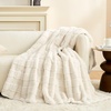 image:imageCozy Bliss Fluffy Faux Fur Throw Blanket for CouchWarm Cozy Soft Cream White Throw Blankets for Sofa Bed Living Room50x60 InchesCream White