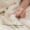 image:imageCozy Bliss Fluffy Faux Fur Throw Blanket for CouchWarm Cozy Soft Cream White Throw Blankets for Sofa Bed Living Room50x60 InchesCream White