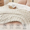 image:imageCozy Bliss Fluffy Faux Fur Throw Blanket for CouchWarm Cozy Soft Cream White Throw Blankets for Sofa Bed Living Room50x60 InchesCream White