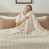 image:imageCozy Bliss Fluffy Faux Fur Throw Blanket for CouchWarm Cozy Soft Cream White Throw Blankets for Sofa Bed Living Room50x60 InchesCream White