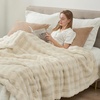 image:imageCozy Bliss Fluffy Faux Fur Throw Blanket for CouchWarm Cozy Soft Cream White Throw Blankets for Sofa Bed Living Room50x60 InchesCream White
