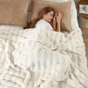 image:imageCozy Bliss Fluffy Faux Fur Throw Blanket for CouchWarm Cozy Soft Cream White Throw Blankets for Sofa Bed Living Room50x60 InchesCream White