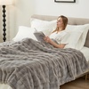 image:imageCozy Bliss Fluffy Faux Fur Throw Blanket for CouchWarm Cozy Soft Cream White Throw Blankets for Sofa Bed Living Room50x60 InchesGrey