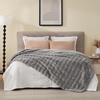 image:imageCozy Bliss Fluffy Faux Fur Throw Blanket for CouchWarm Cozy Soft Cream White Throw Blankets for Sofa Bed Living Room50x60 InchesGrey