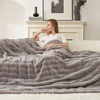 image:imageCozy Bliss Fluffy Faux Fur Throw Blanket for CouchWarm Cozy Soft Cream White Throw Blankets for Sofa Bed Living Room50x60 InchesGrey
