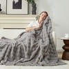 image:imageCozy Bliss Fluffy Faux Fur Throw Blanket for CouchWarm Cozy Soft Cream White Throw Blankets for Sofa Bed Living Room50x60 InchesGrey